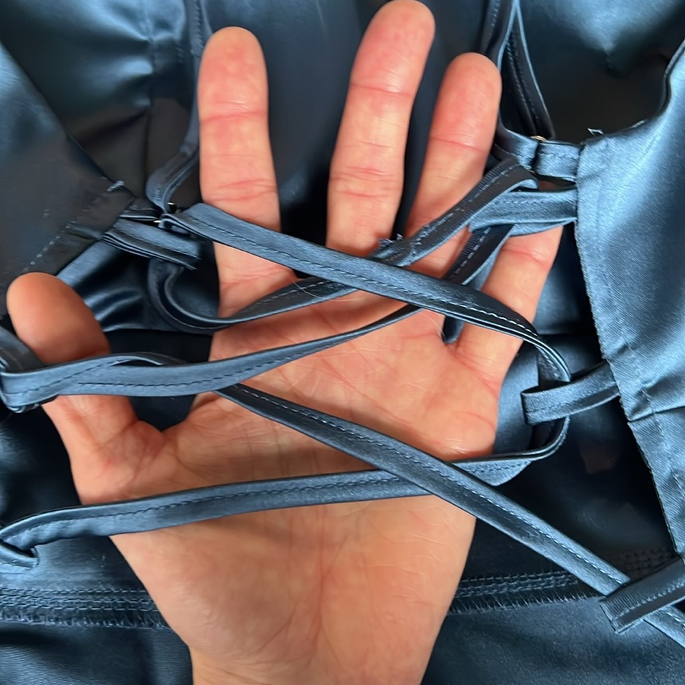 Dress size M for Prom or spring formal. Satin/poly. Photos don’t do justice. - Picture 4 of 5